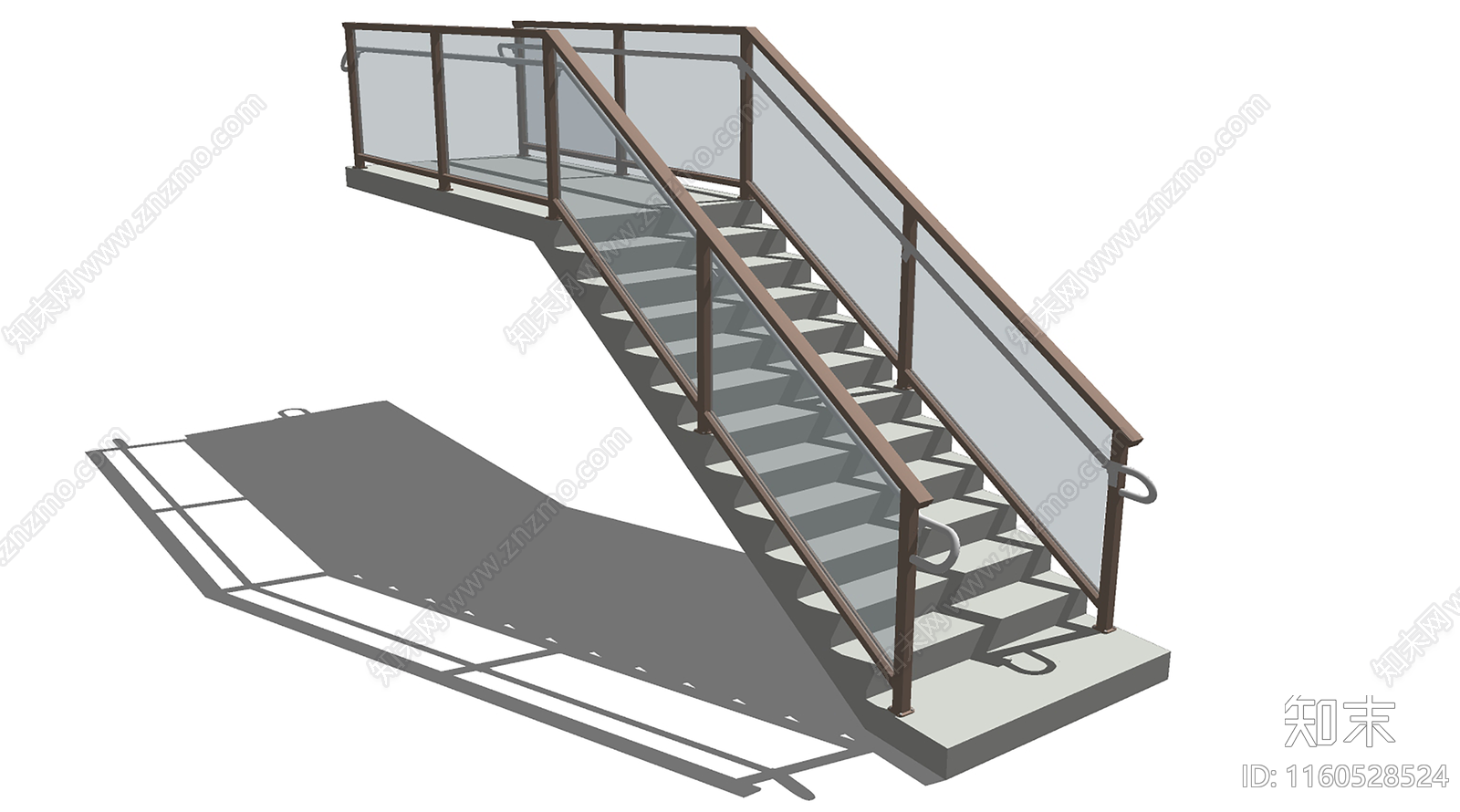 现代扶手楼梯SU模型下载【ID:1160528524】