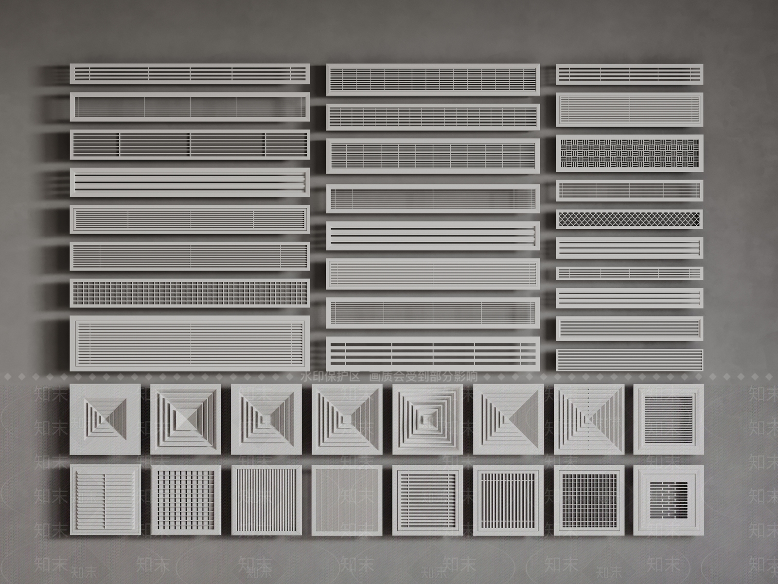 中央空调出风口3D模型下载【ID:1160530388】