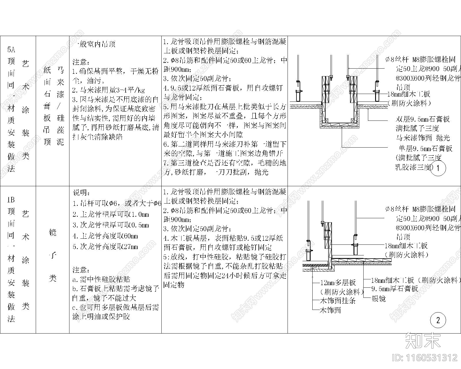 最新全国通用顶面详图大样cad施工图下载【ID:1160531312】