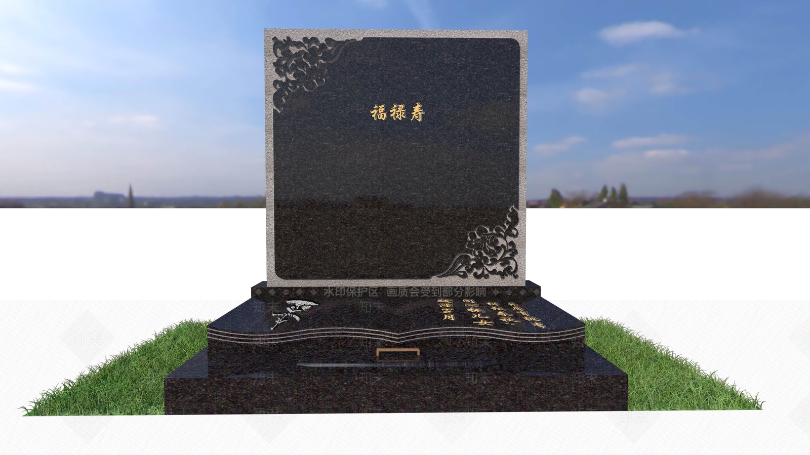 欧式角花墓碑SU模型下载【ID:1161787627】