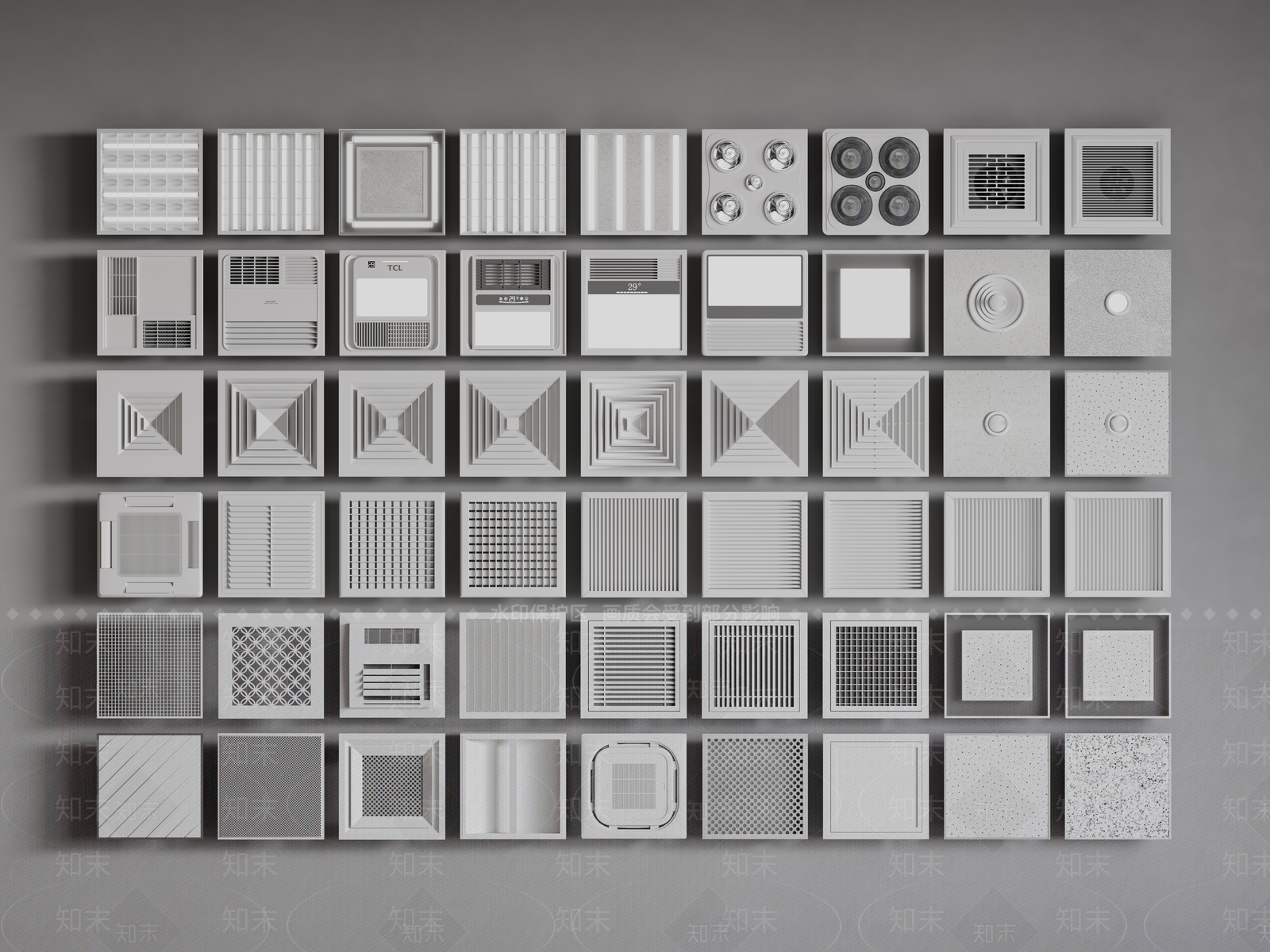 现代铝扣板吊顶3D模型下载【ID:1160535481】