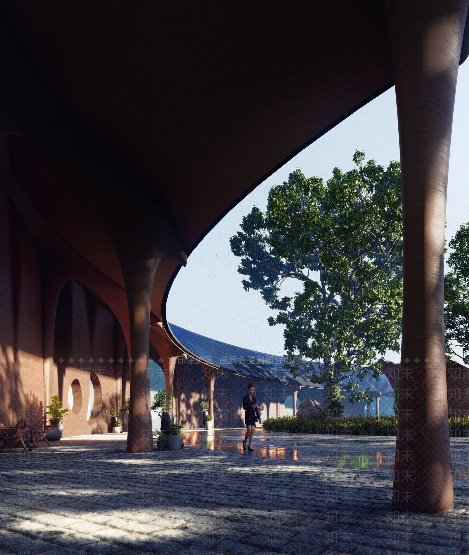 现代创意建筑景观SU模型下载【ID:1160635016】