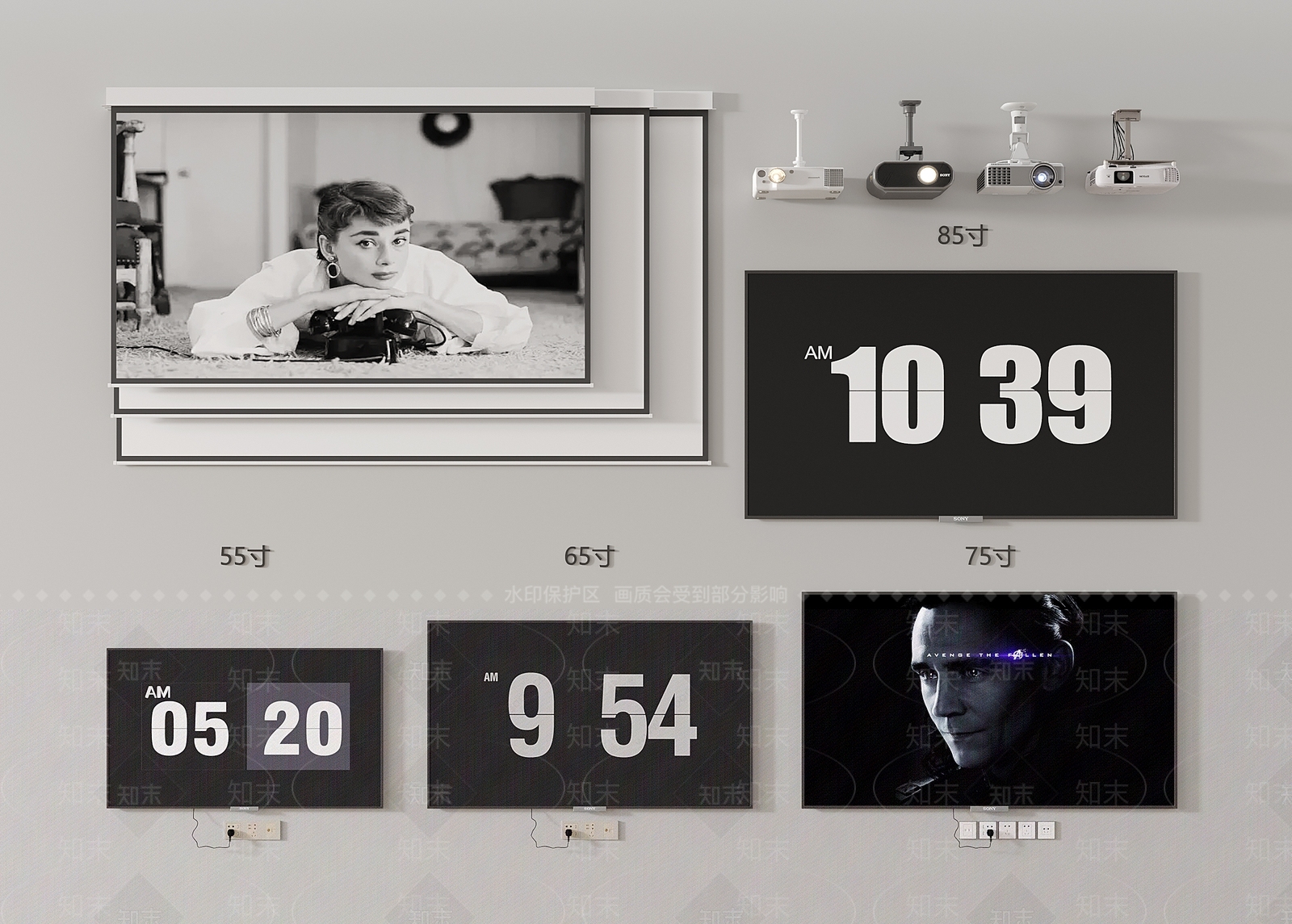 电视机组合3D模型下载【ID:1160539001】