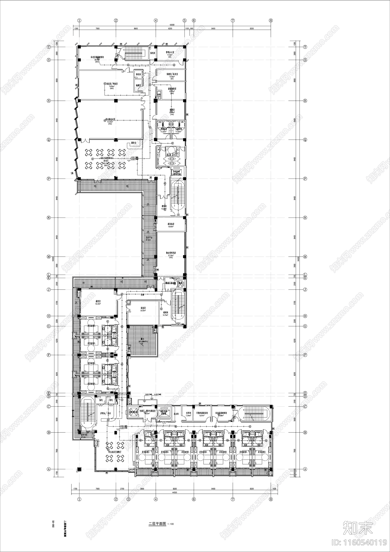 居家养老服务中心cad施工图下载【ID:1160540119】