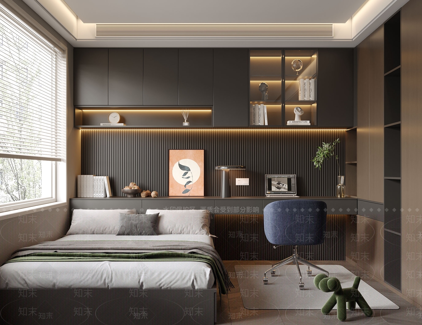 现代榻榻米卧室3D模型下载【ID:1160541322】