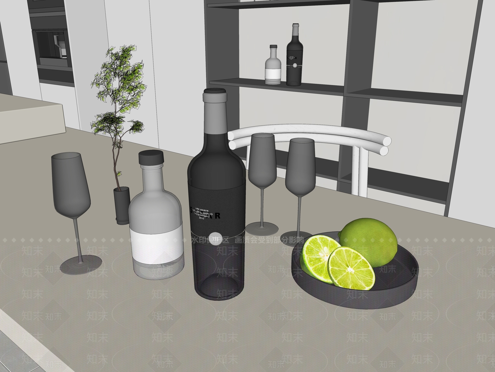 酒瓶SU模型下载【ID:1160542706】
