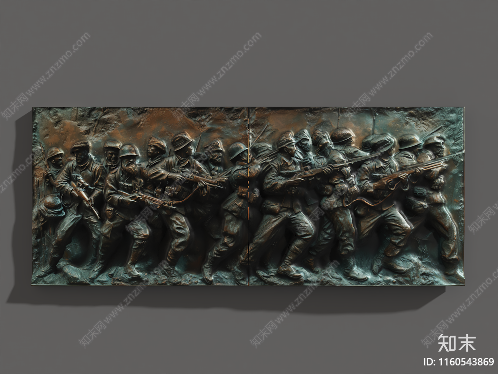 现代铁艺浮雕壁画3D模型下载【ID:1160543869】