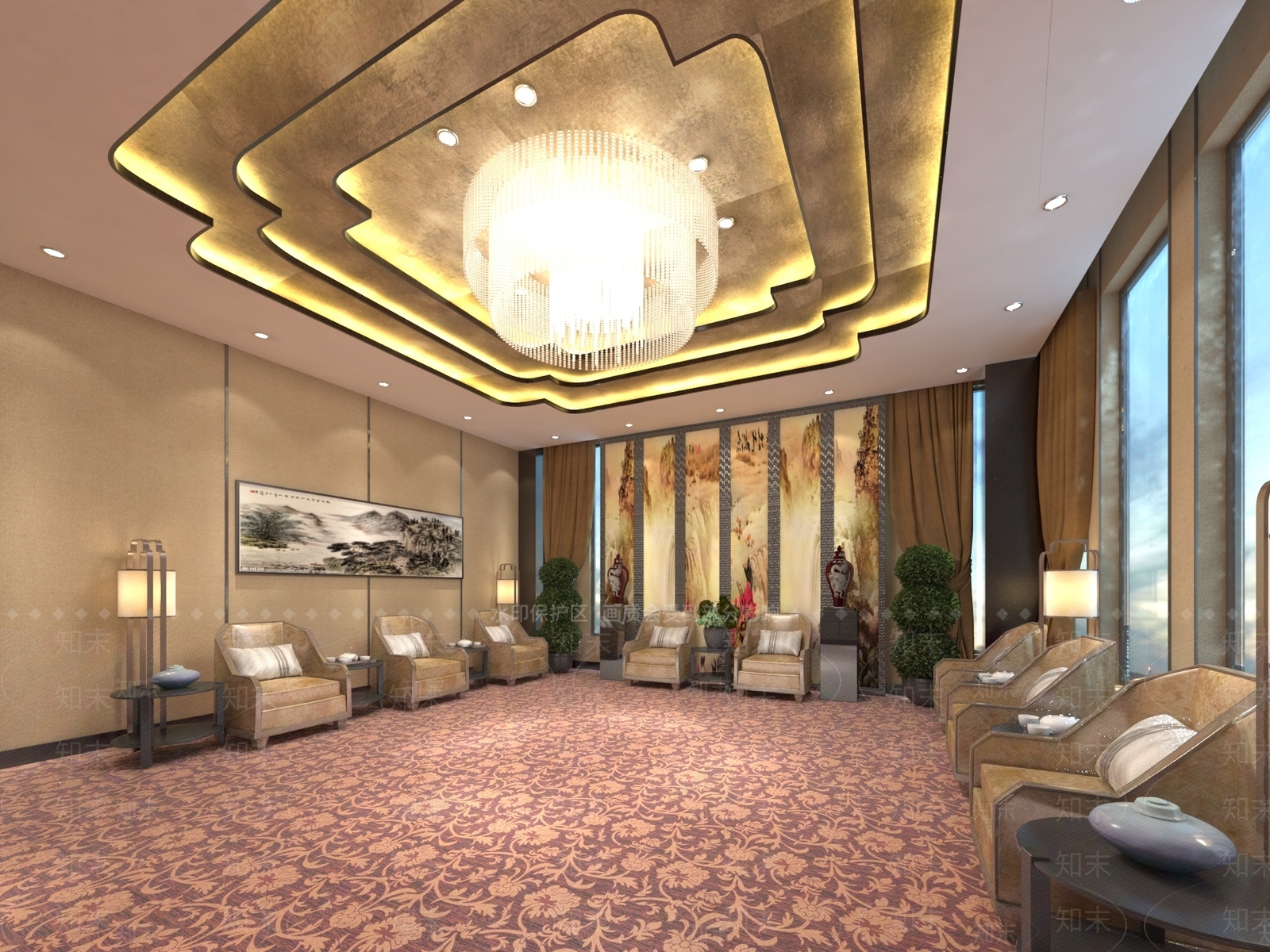 现代接待室3D模型下载【ID:1160545609】
