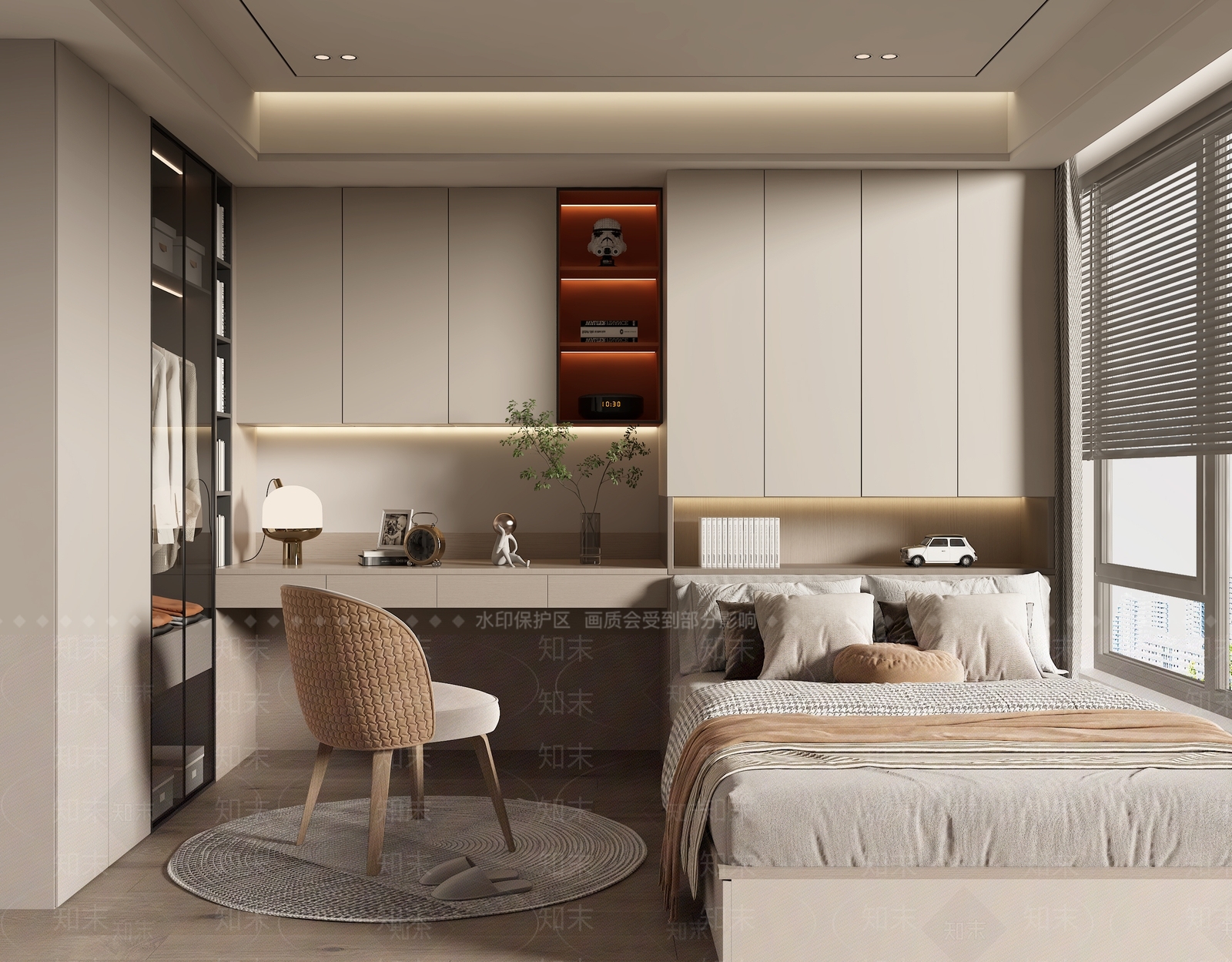 现代榻榻米卧室3D模型下载【ID:1160546232】