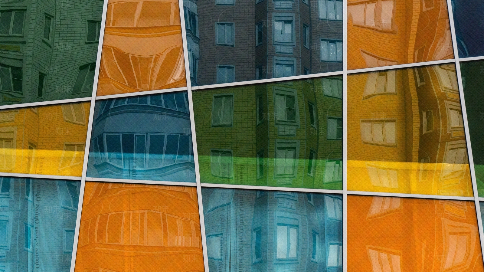 彩色镜面镀膜玻璃墙贴图下载【ID:1160548433】