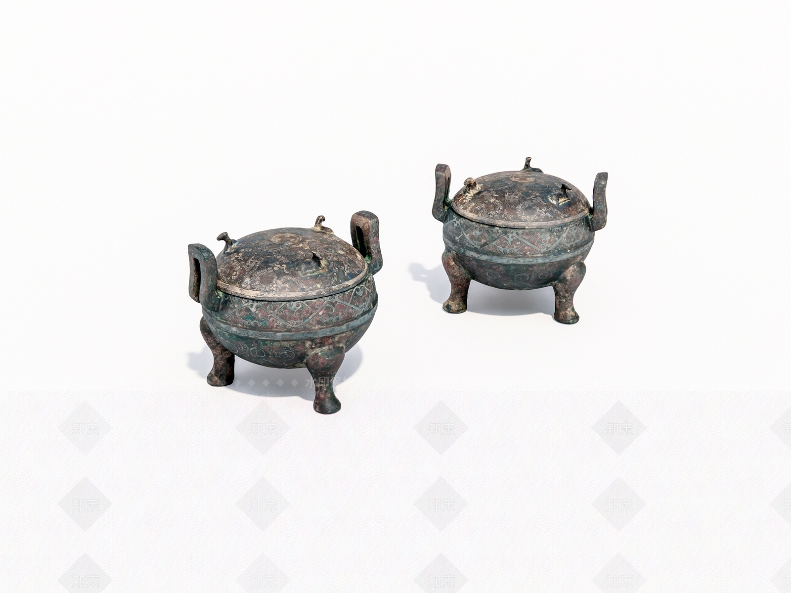 老旧青铜鼎3D模型下载【ID:1160550722】