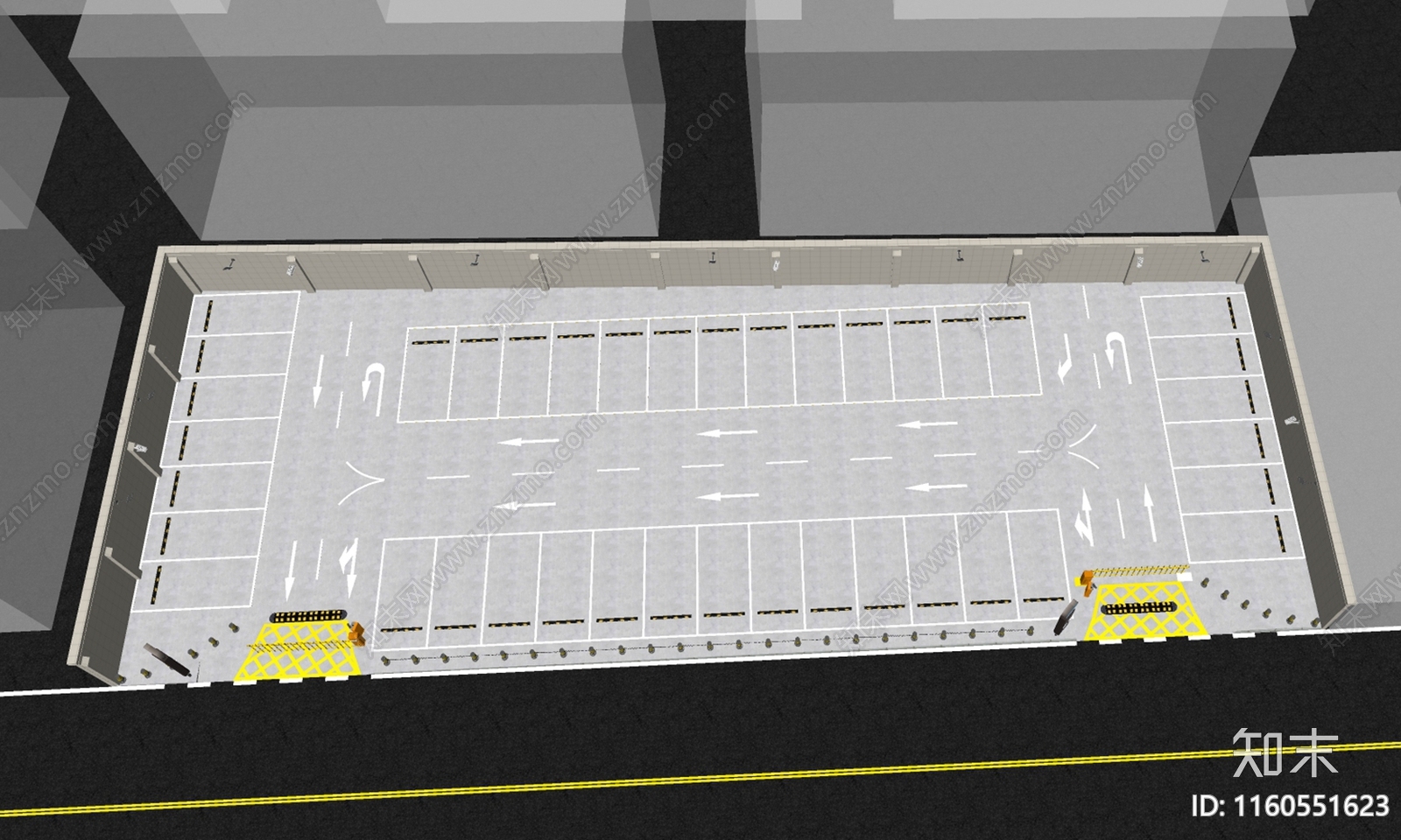 现代停车场SU模型下载【ID:1160551623】