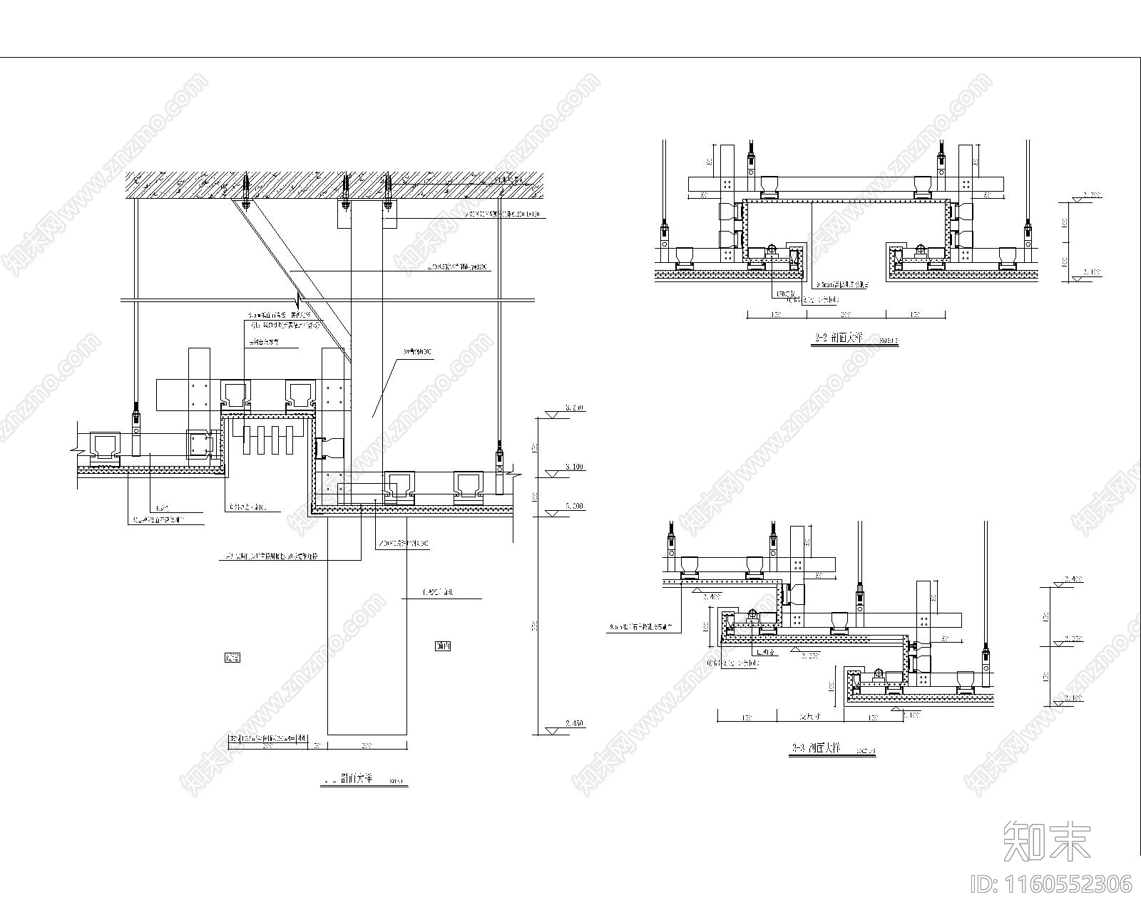 室内标准天花节点大样详图合集cad施工图下载【ID:1160552306】
