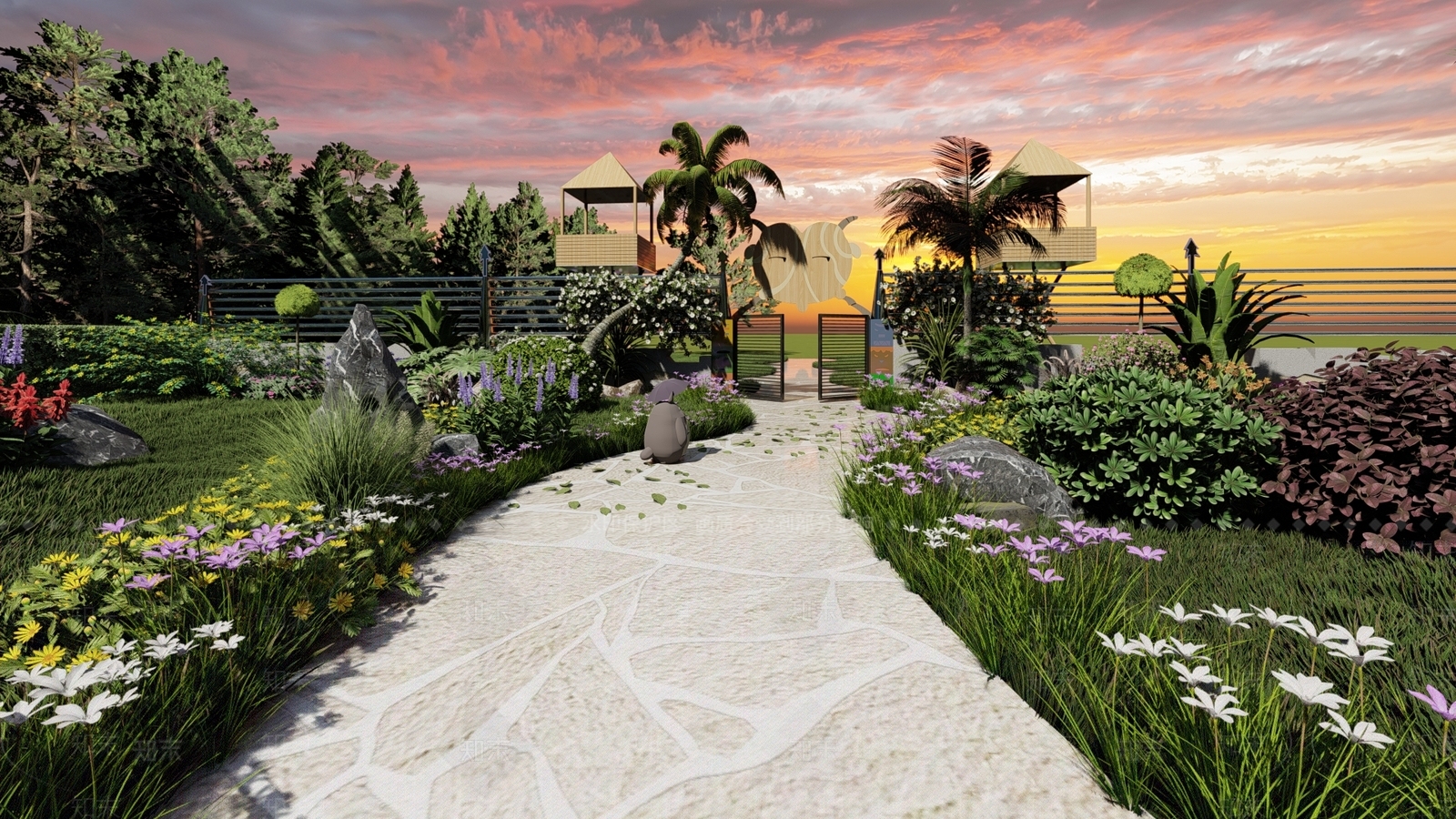 现代羊村喜羊羊与灰太狼大门SU模型下载【ID:1160554488】