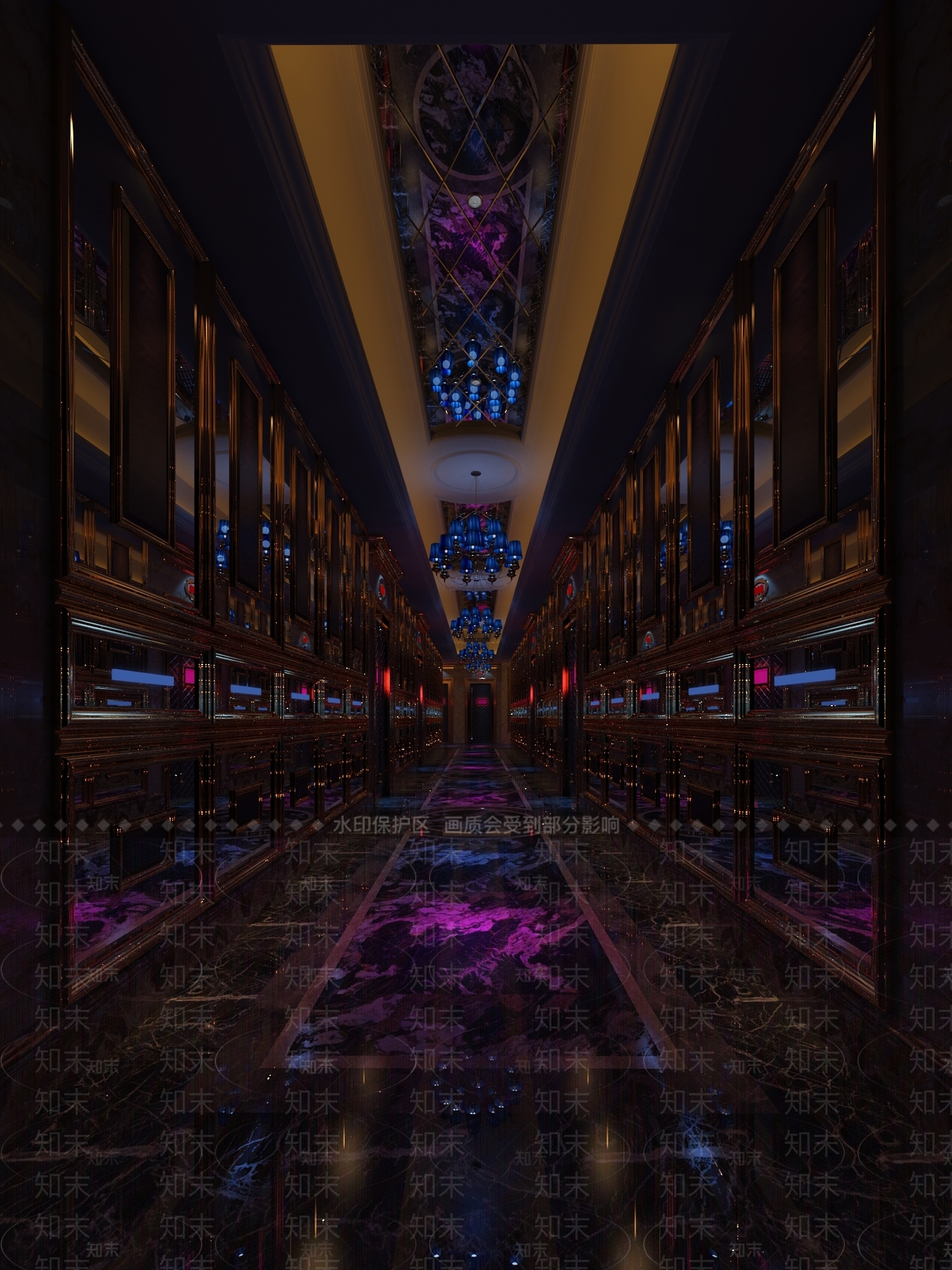 现代KTV走廊3D模型下载【ID:1160553958】