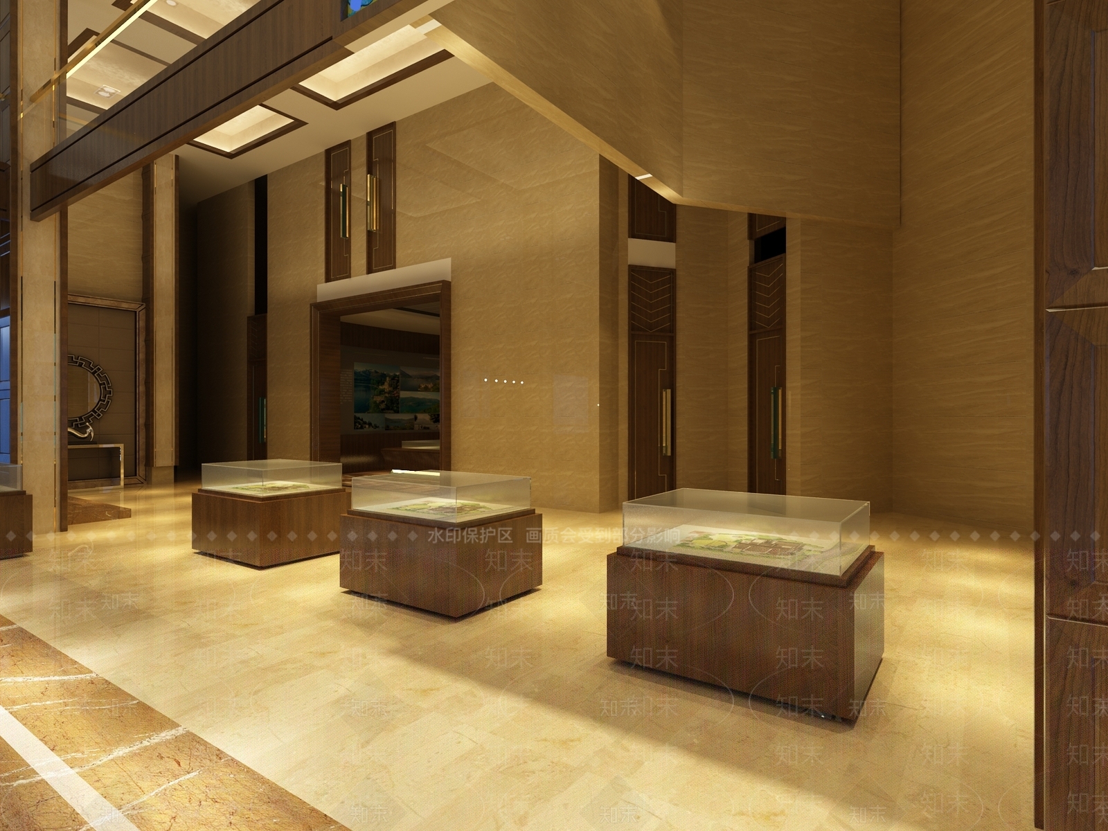 现代售楼部沙盘区3D模型下载【ID:1160554928】