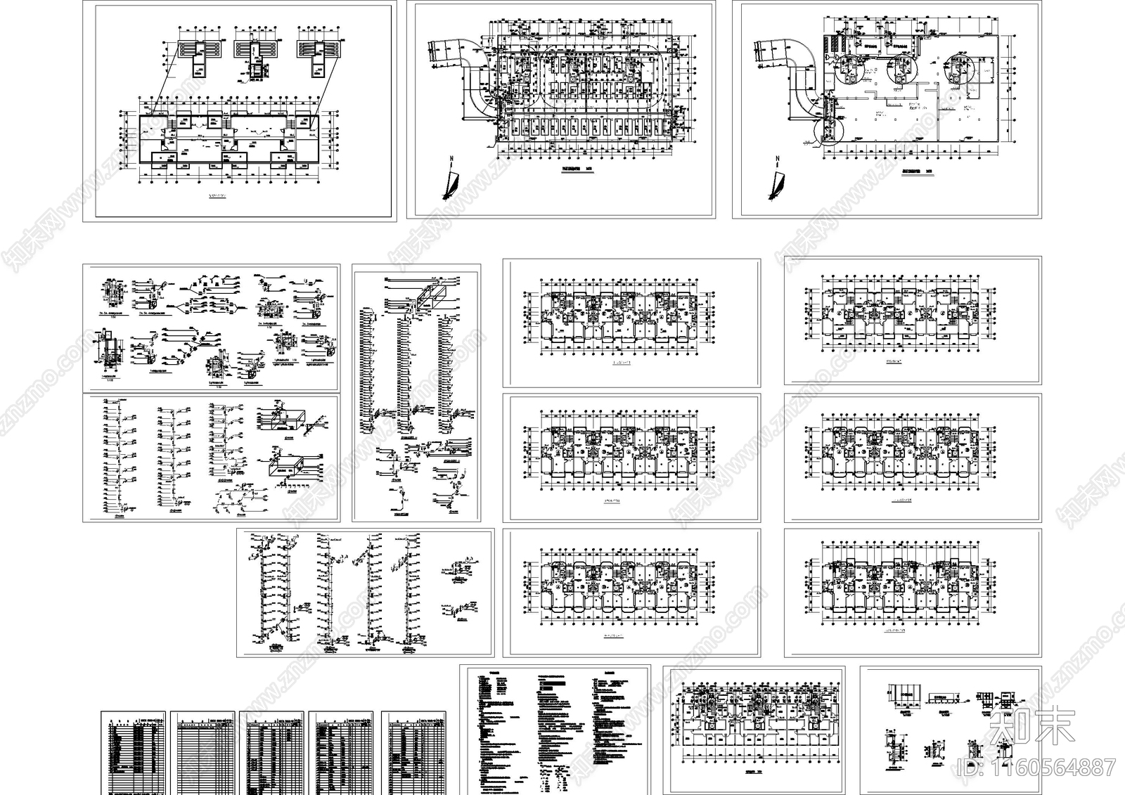 高层住宅给排水cad施工图下载【ID:1160564887】