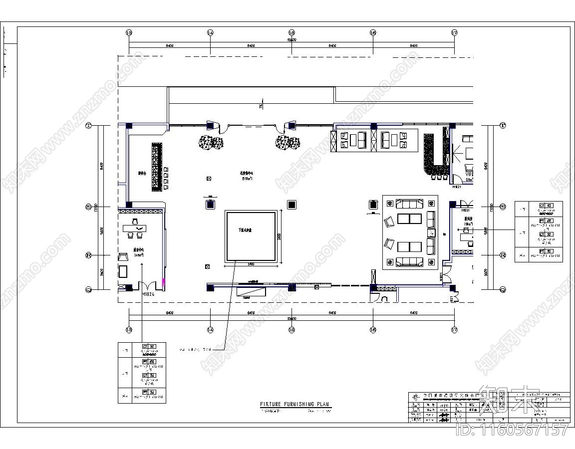 售楼接待中心cad施工图下载【ID:1160567157】