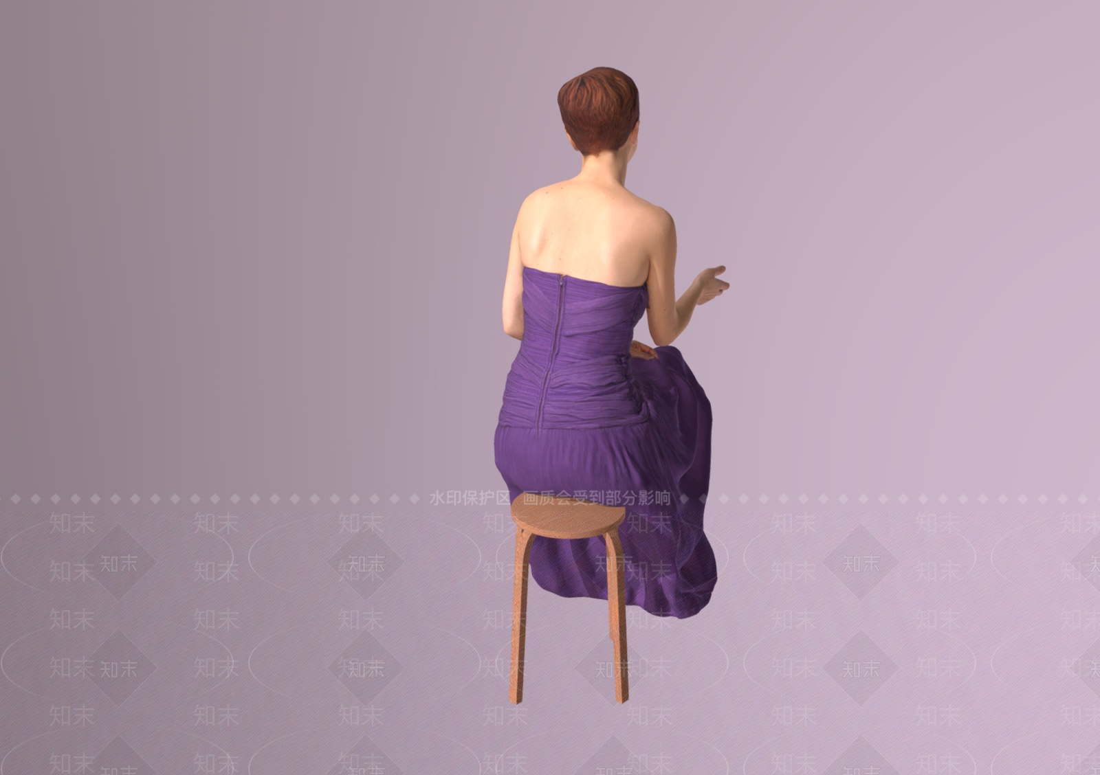 坐椅子女人SU模型下载【ID:1160568462】