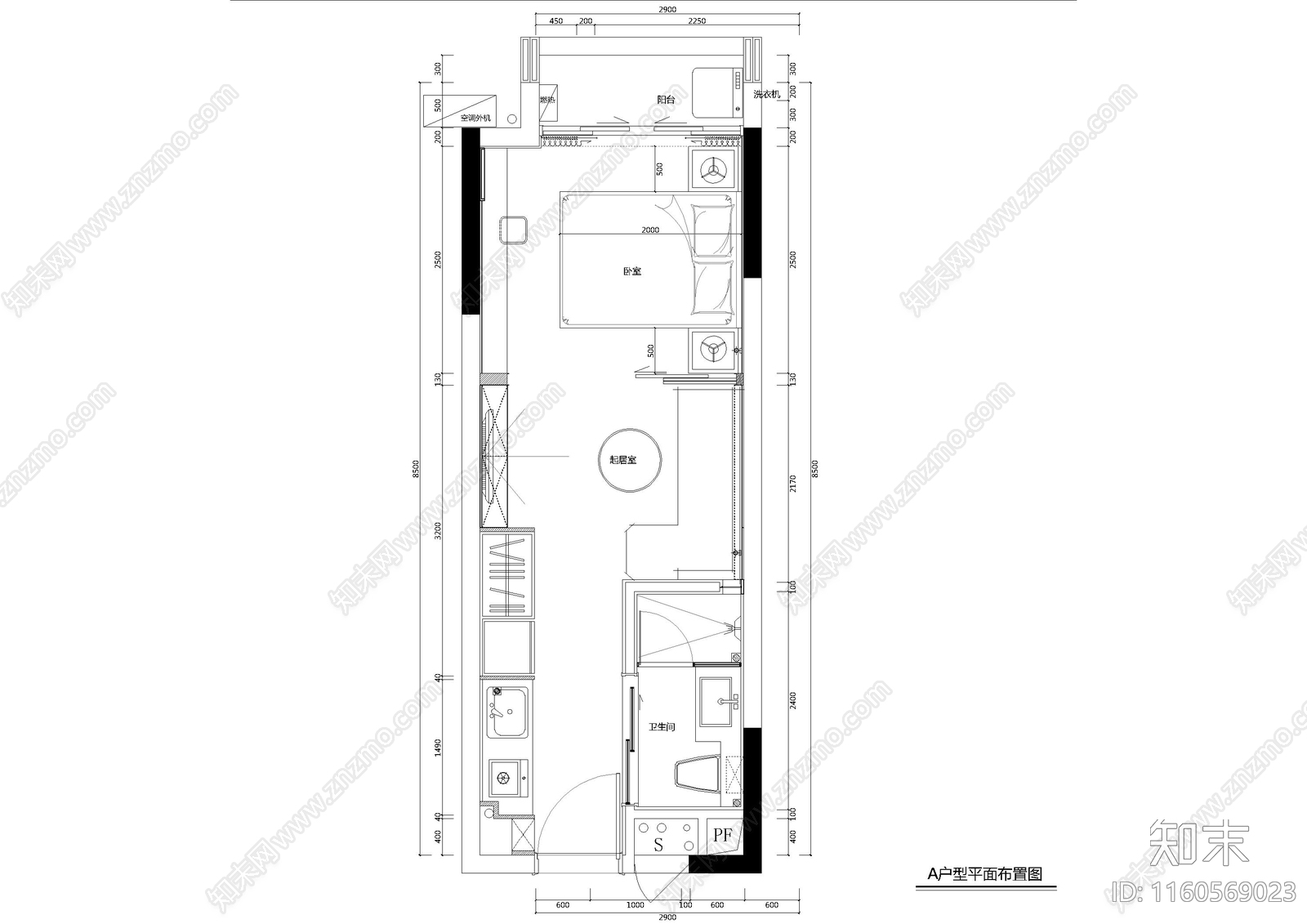 公寓样板房施工图下载【ID:1160569023】