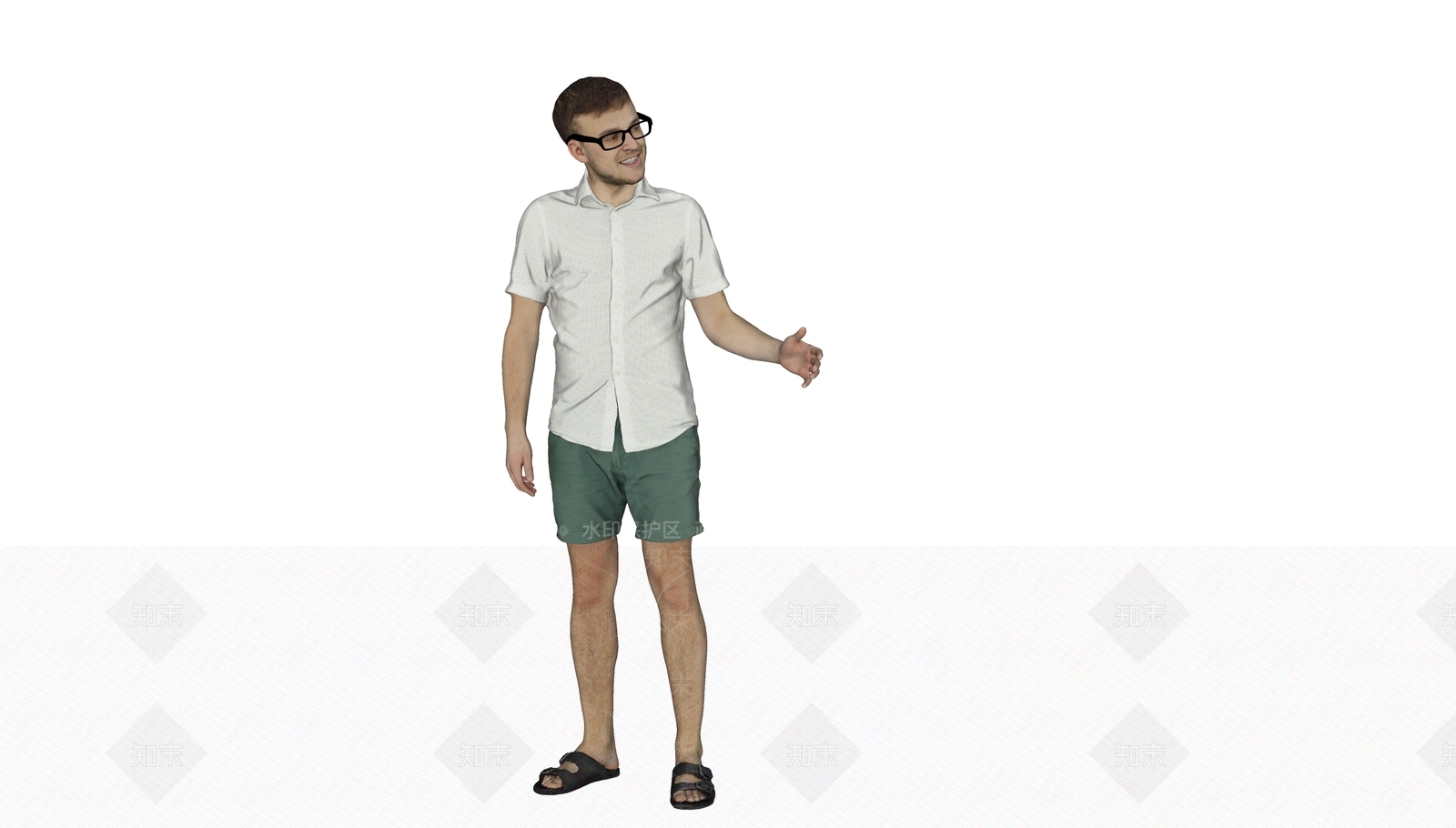 戴眼镜潮男SU模型下载【ID:1160572077】
