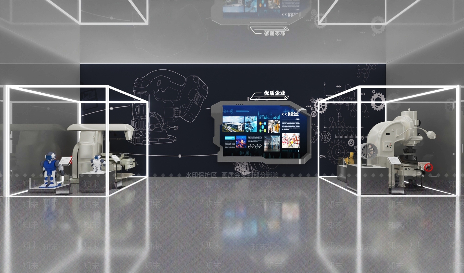 现代科技展厅SU模型下载【ID:1160574634】