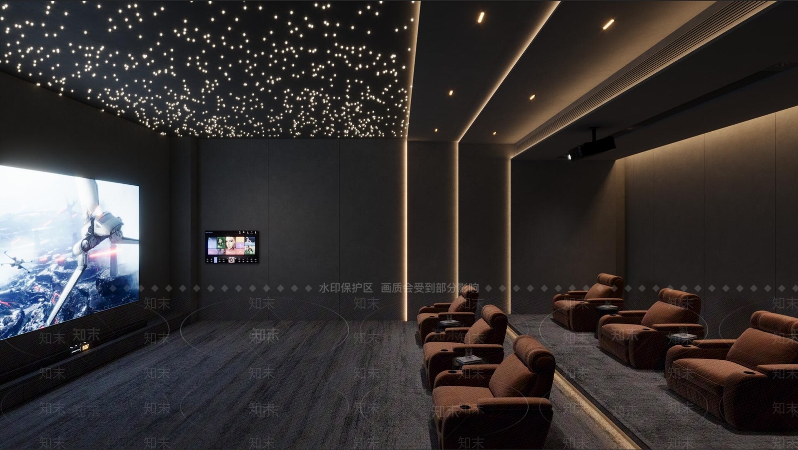 现代影音室3D模型下载【ID:1160577983】
