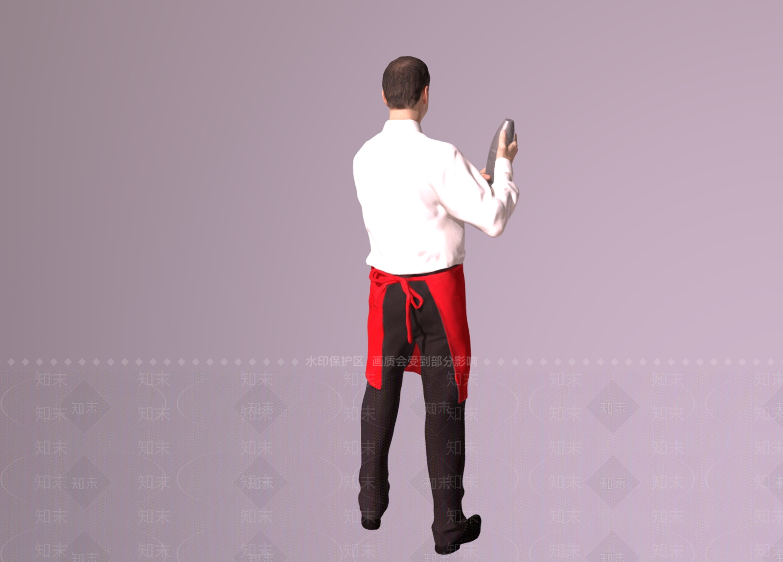 西餐厅男服务员SU模型下载【ID:1160578861】