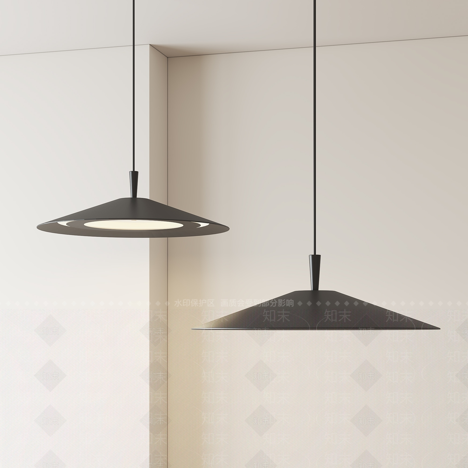 现代飞碟吊灯3D模型下载【ID:1160580941】