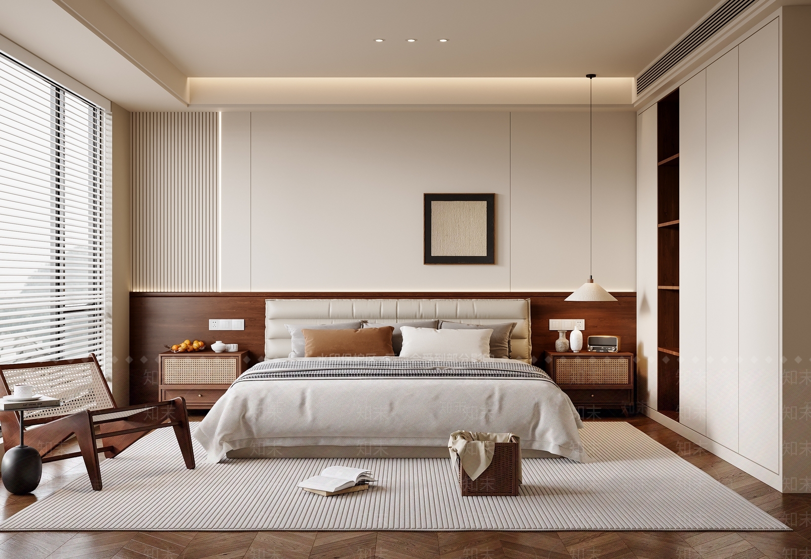 现代中古风卧室3D模型下载【ID:1160590231】