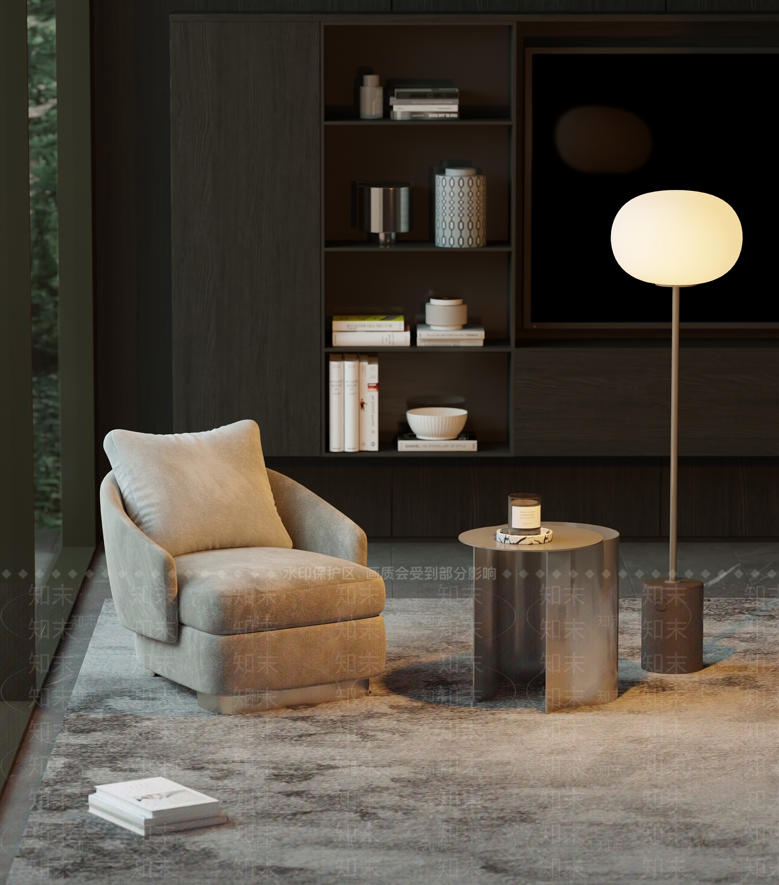 现代阳台休闲椅组合3D模型下载【ID:1160590655】