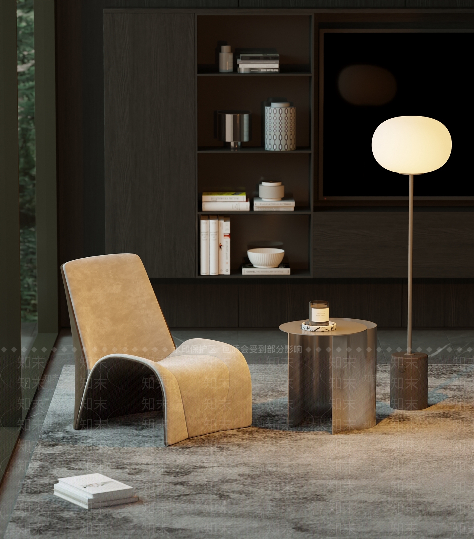 现代阳台休闲椅组合3D模型下载【ID:1160590934】