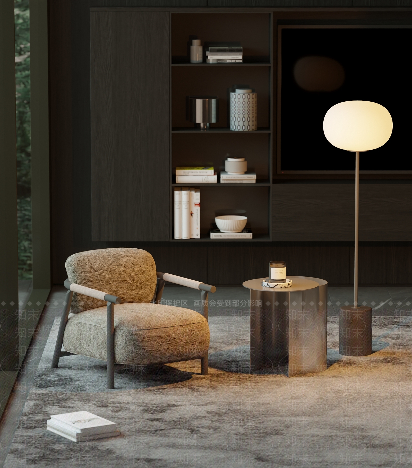 现代阳台休闲椅组合3D模型下载【ID:1160591142】