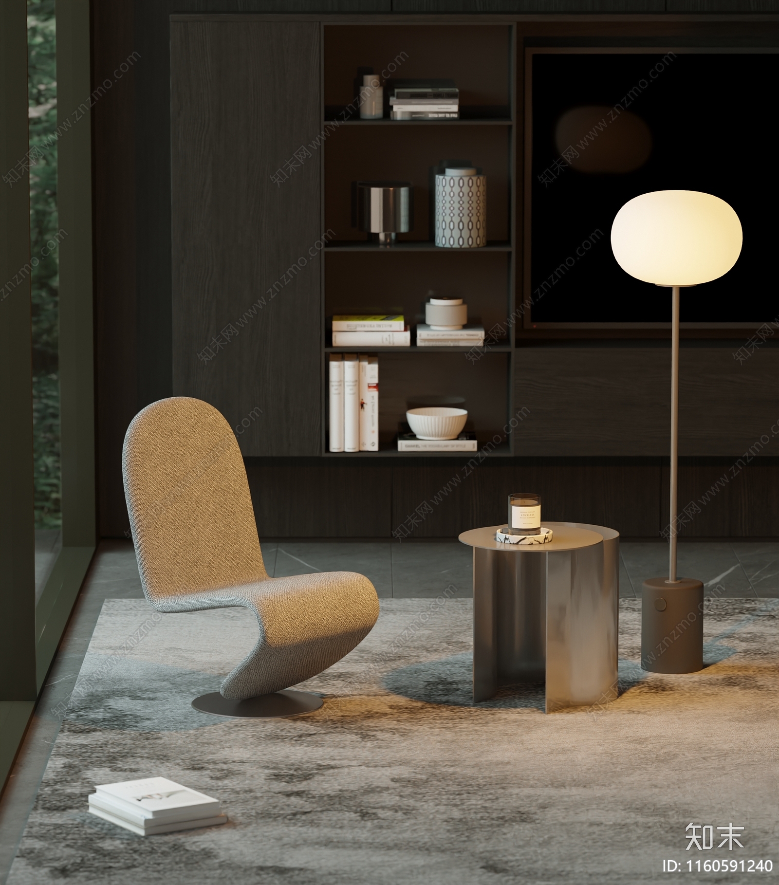 现代阳台休闲椅组合3D模型下载【ID:1160591240】