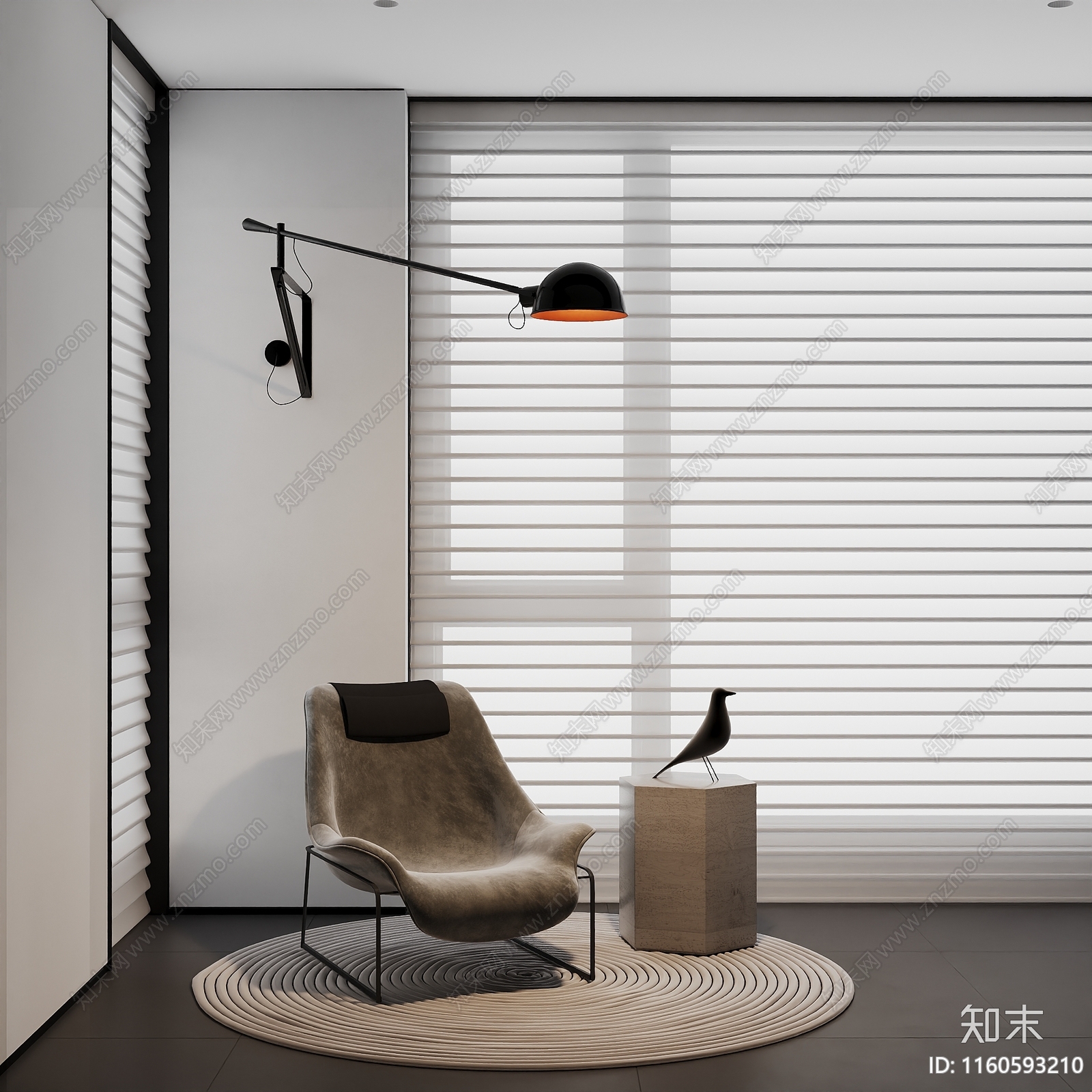 现代阳台休闲椅组合3D模型下载【ID:1160593210】