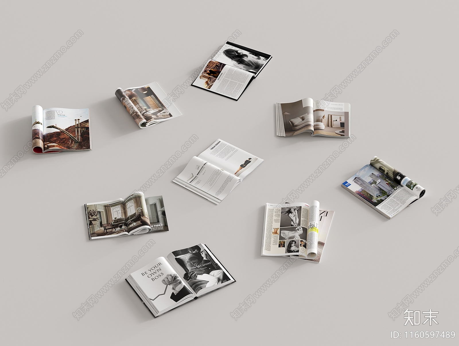 现代书籍3D模型下载【ID:1160597489】