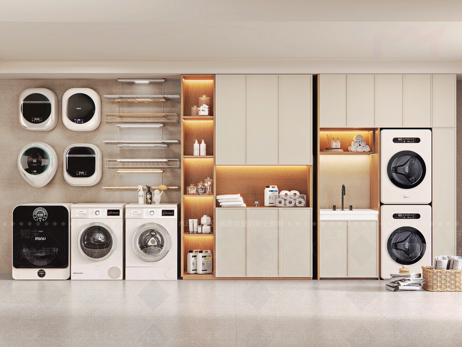 现代风格洗衣柜SU模型下载【ID:1160598626】