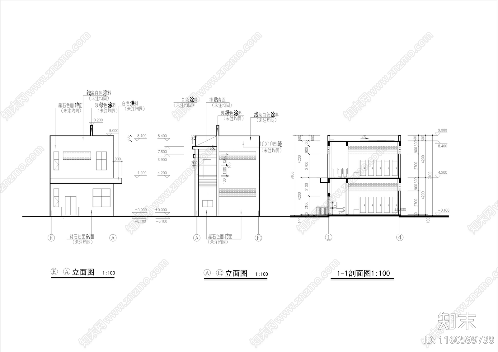二层130㎡公厕cad施工图下载【ID:1160599738】