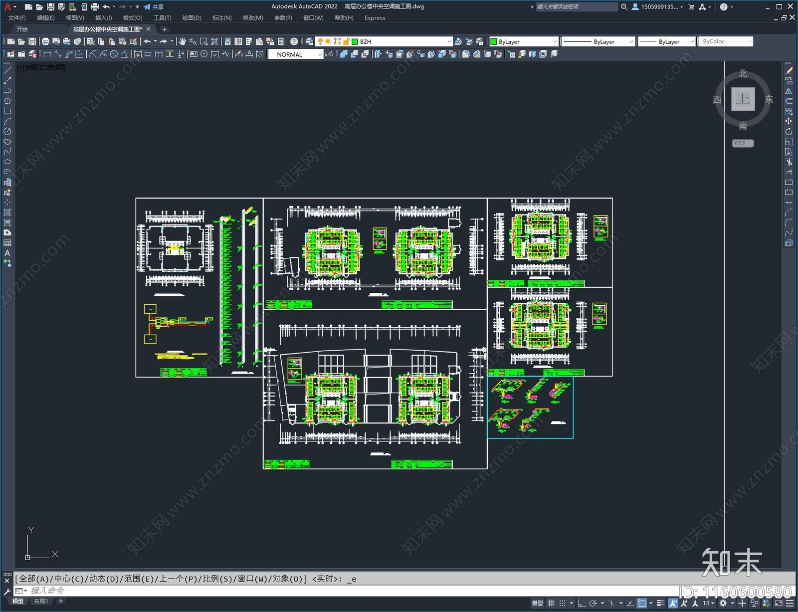 高层办公楼中央空调设计图施工图下载【ID:1160600580】