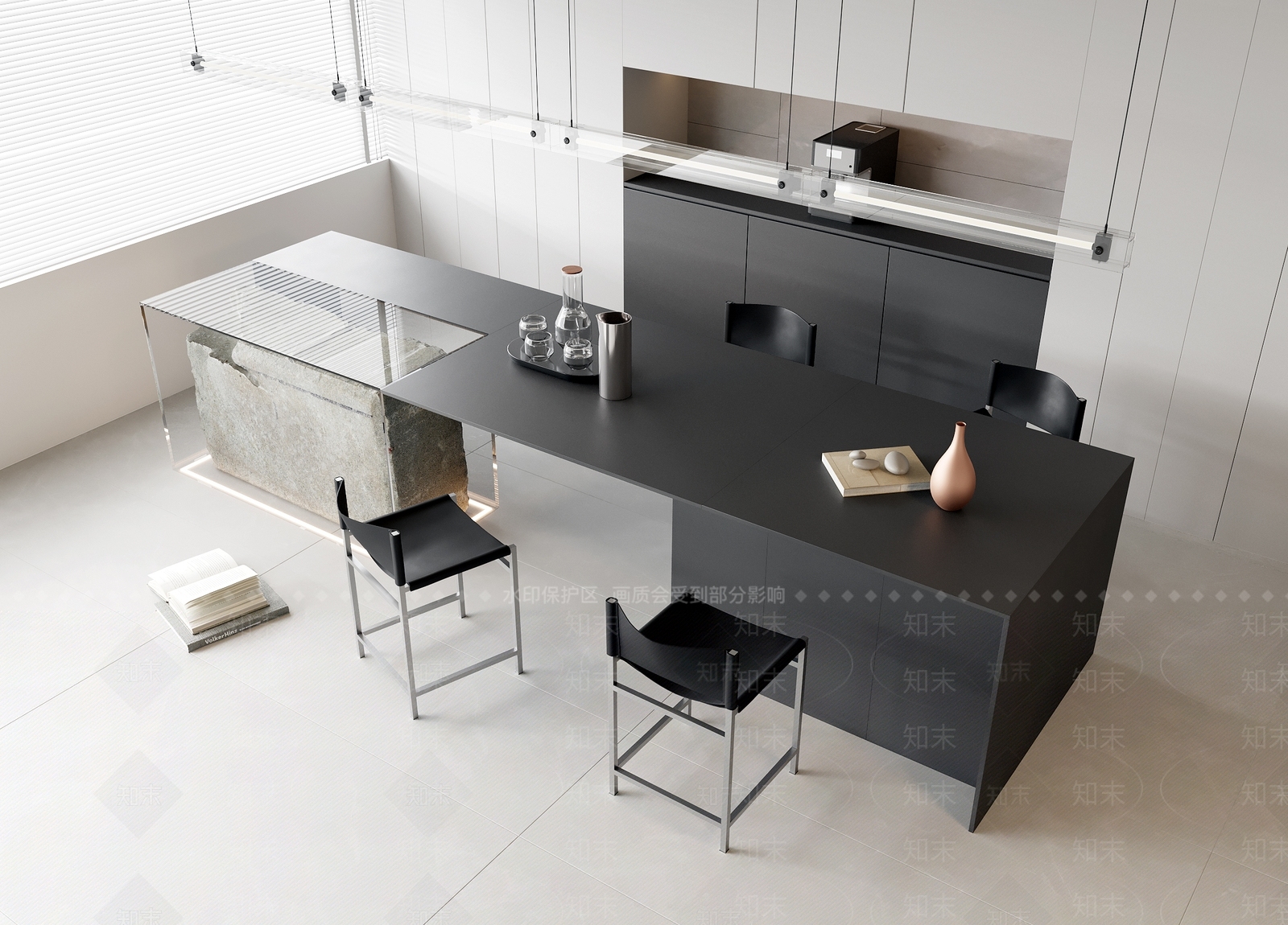 现代吧台餐桌椅3D模型下载【ID:1160601310】