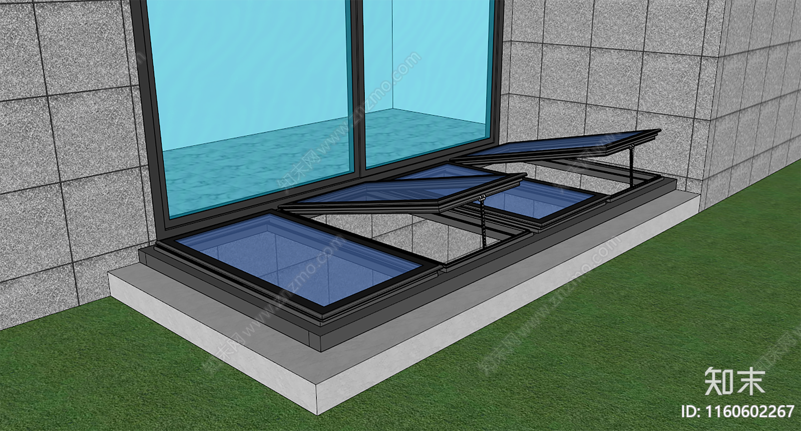 现代别墅天窗SU模型下载【ID:1160602267】