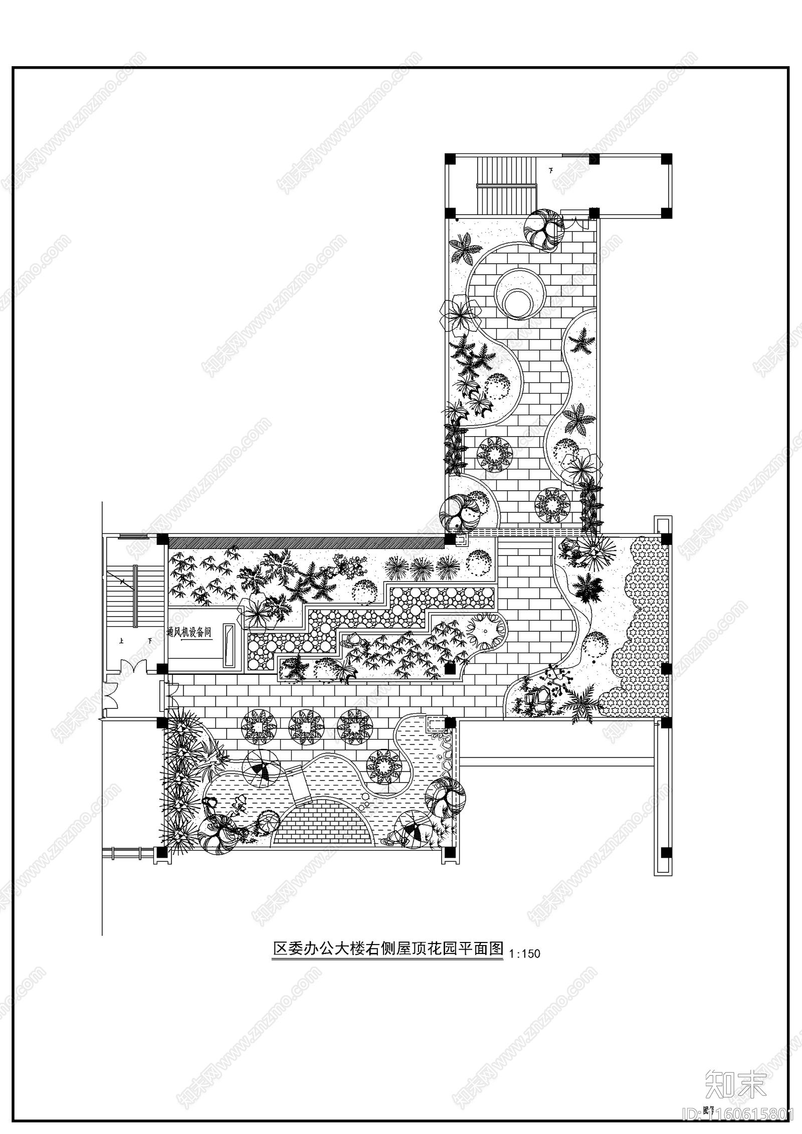 区委办公大楼屋顶花园设计方案施工图下载【ID:1160615801】