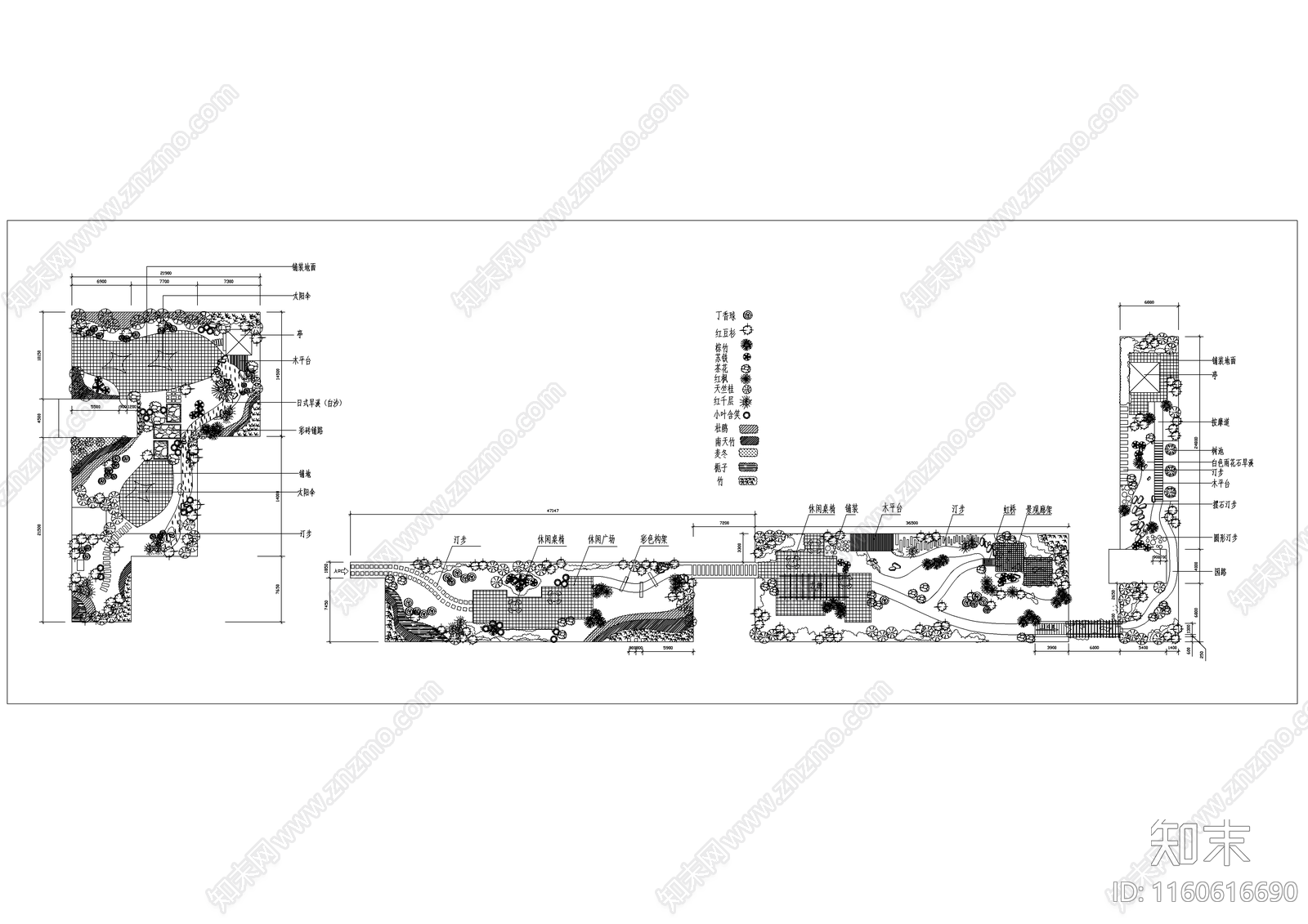 屋顶花园景观绿化平面图施工图下载【ID:1160616690】