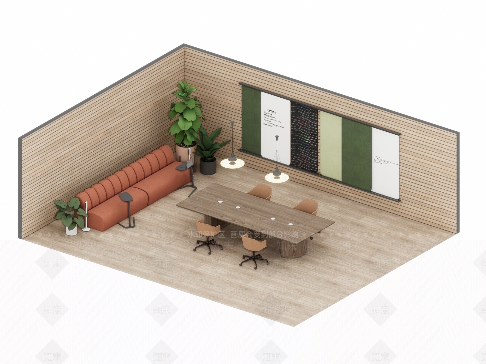 现代综合休息会议室SU模型下载【ID:1160617257】