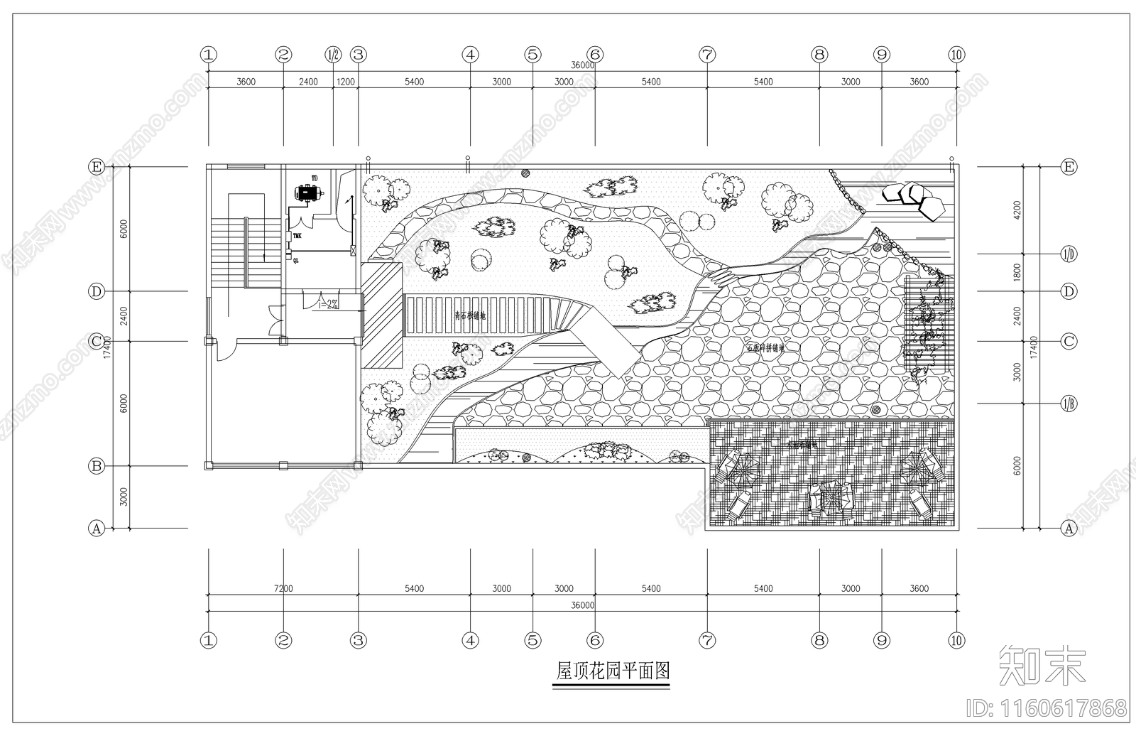 屋顶花园绿化布置平面图施工图下载【ID:1160617868】