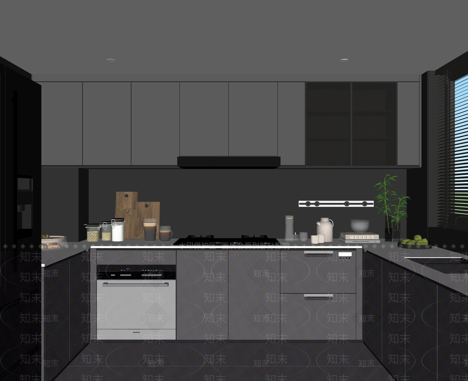 现代家居厨房SU模型下载【ID:1160618154】