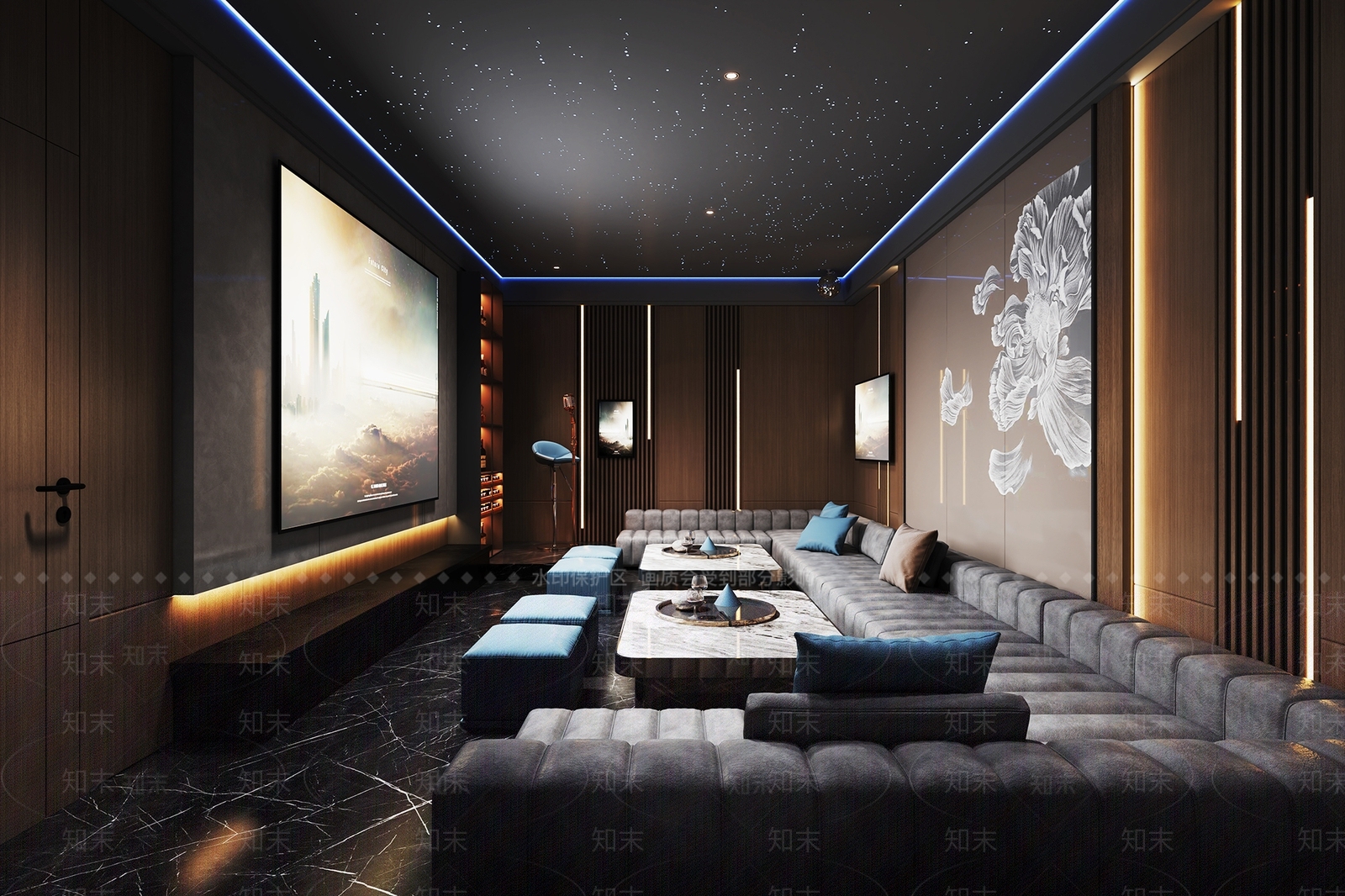 现代影音室3D模型下载【ID:1160621124】