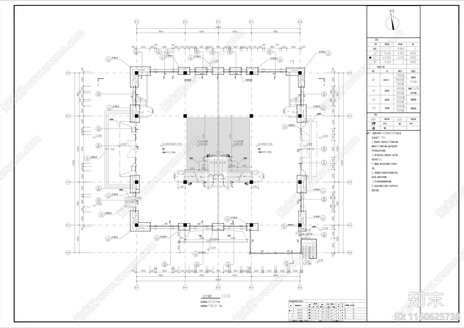 新中式二层售楼处建筑cad施工图下载【ID:1160625738】