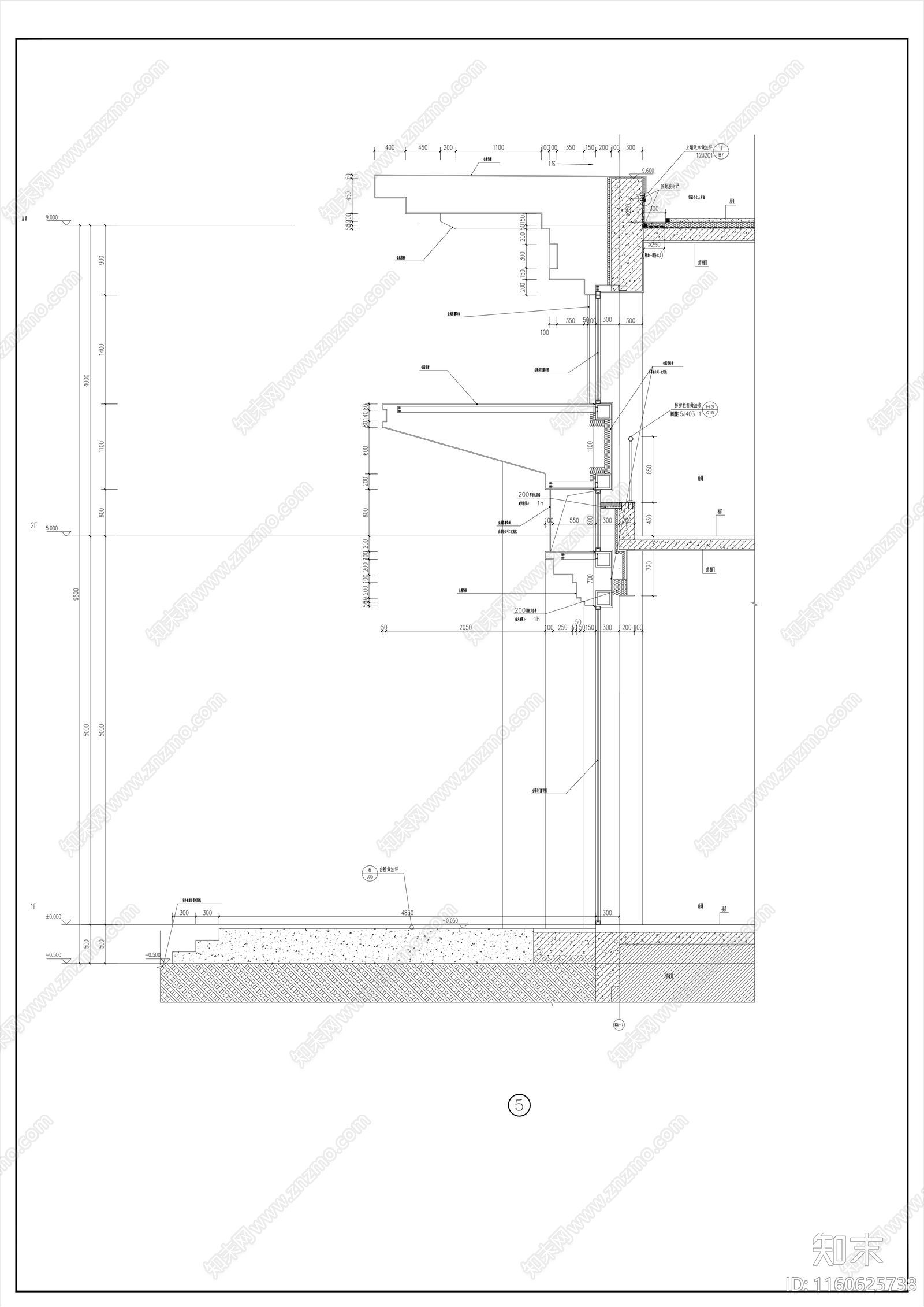 新中式二层售楼处建筑cad施工图下载【ID:1160625738】