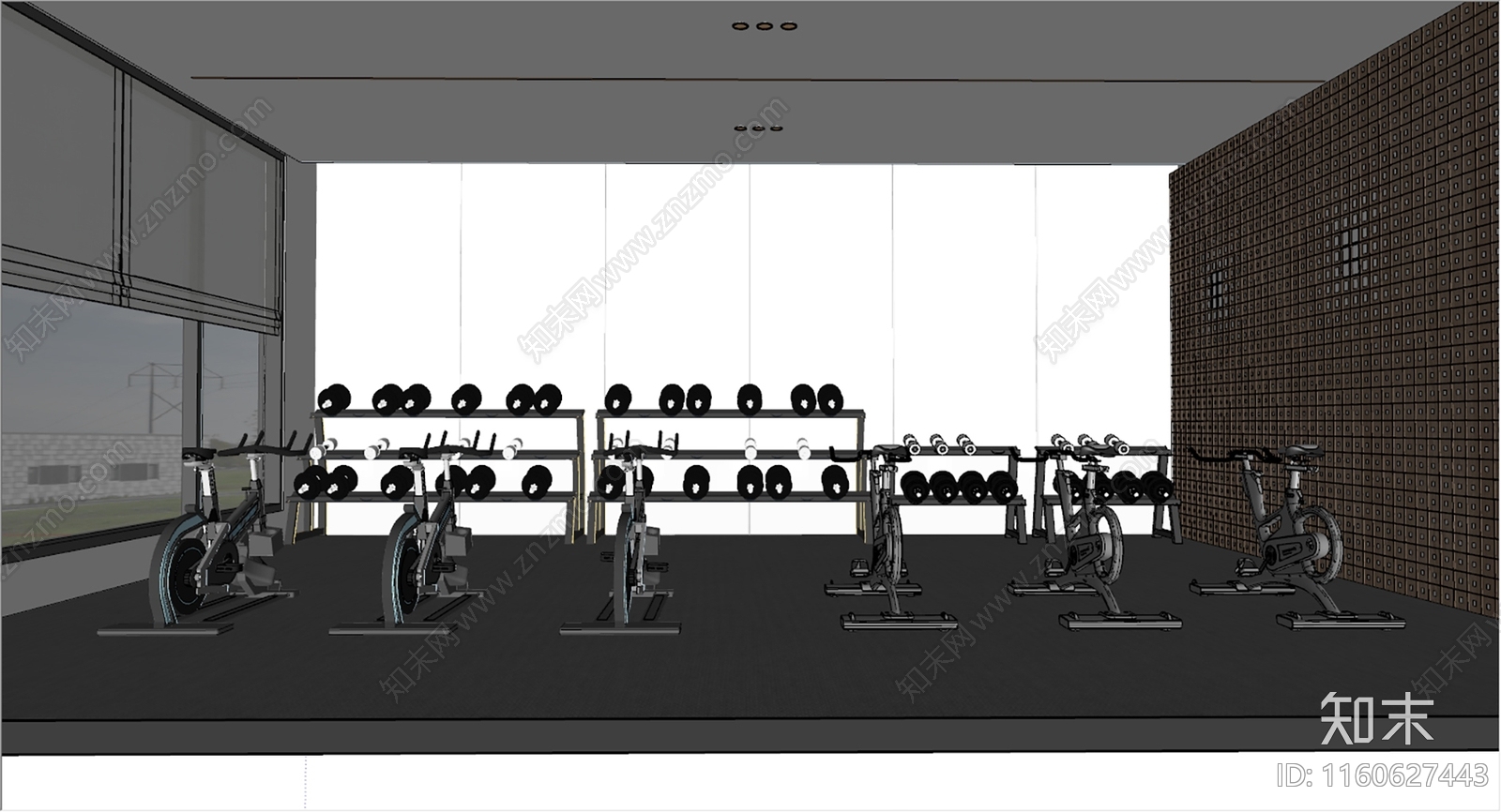 现代健身房SU模型下载【ID:1160627443】